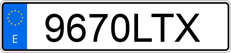 Numer rejestracyjny 9670LTX posiada PORSCHE TAYCAN