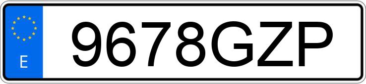 Registreringsnummeret 9678GZP har FORD FIESTA