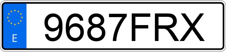 Numer rejestracyjny 9687FRX posiada PEUGEOT 207