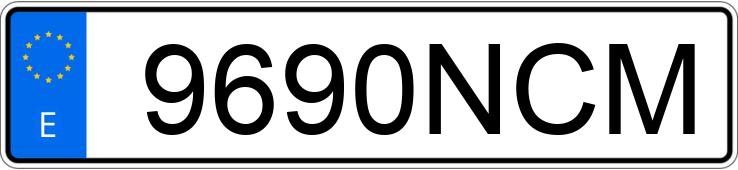 Numer rejestracyjny 9690NCM posiada FORD MUSTANG