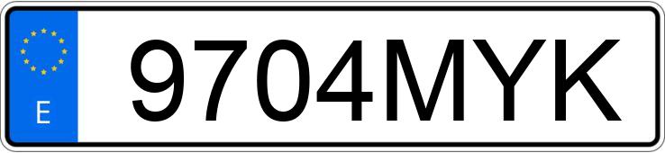 Numer rejestracyjny 9704MYK posiada PORSCHE TAYCAN