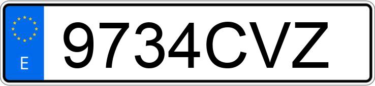 Numer rejestracyjny 9734CVZ posiada AUDI A3