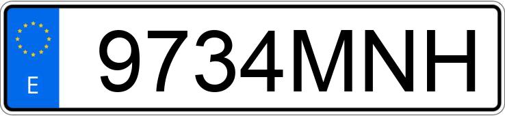 Numer rejestracyjny 9734MNH posiada VOLKSWAGEN GOLF