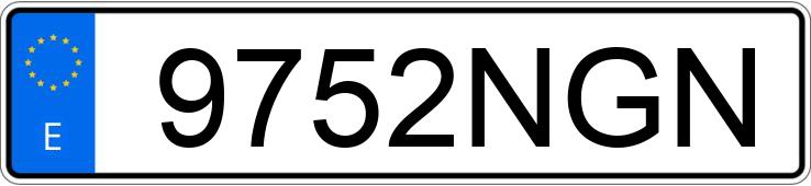 Numer rejestracyjny 9752NGN posiada TESLA MODEL 3