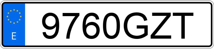 Numer rejestracyjny 9760GZT posiada VOLKSWAGEN GOLF