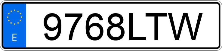 Numer rejestracyjny 9768LTW posiada FORD TRANSIT