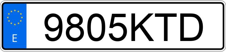 Numer rejestracyjny 9805KTD posiada FORD MUSTANG