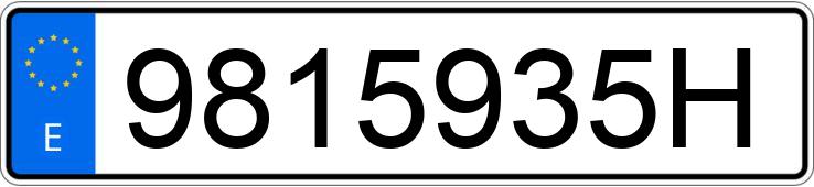 Numer rejestracyjny 9815935H posiada  