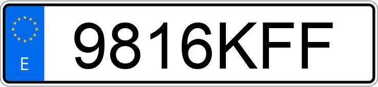 Numer rejestracyjny 9816KFF posiada VOLKSWAGEN GOLF