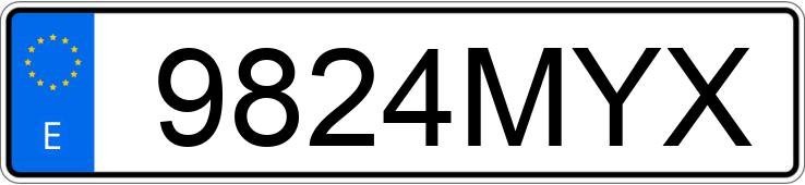 Numer rejestracyjny 9824MYX posiada VOLKSWAGEN GOLF