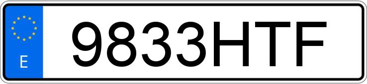 Numer rejestracyjny 9833HTF posiada VOLKSWAGEN GOLF