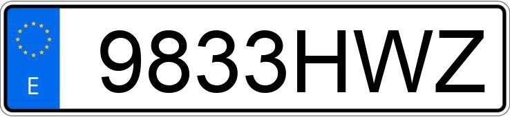 Numer rejestracyjny 9833HWZ posiada KIA SPORTAGE