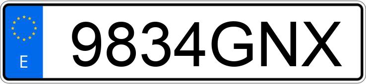 Numer rejestracyjny 9834GNX posiada CITROEN XSARA