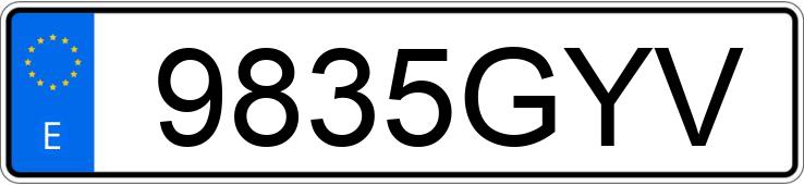 Numer rejestracyjny 9835GYV posiada VOLKSWAGEN GOLF