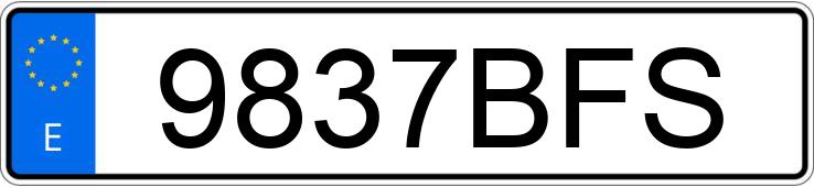 Registreringsnumret 9837BFS har BMW SERIE 3
