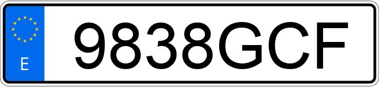 Numer rejestracyjny 9838GCF posiada VOLKSWAGEN TOURAN