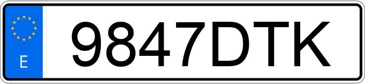 Numer rejestracyjny 9847DTK posiada PEUGEOT PARTNER