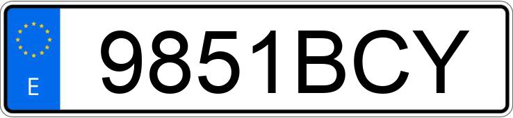 Numer rejestracyjny 9851BCY posiada VOLKSWAGEN GOLF