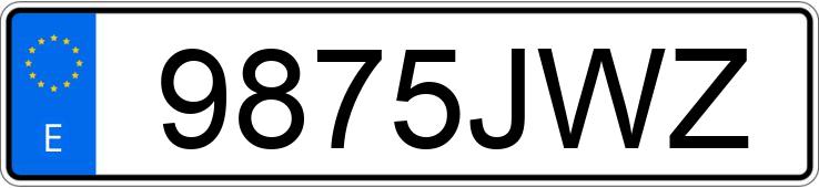 Numer rejestracyjny 9875JWZ posiada VOLKSWAGEN GOLF