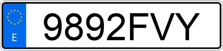 Numer rejestracyjny 9892FVY posiada PEUGEOT EXPERT