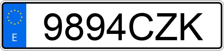 Numer rejestracyjny 9894CZK posiada VOLKSWAGEN PASSAT