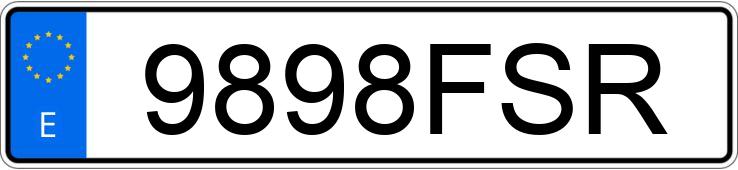 Numer rejestracyjny 9898FSR posiada PORSCHE BOXSTER