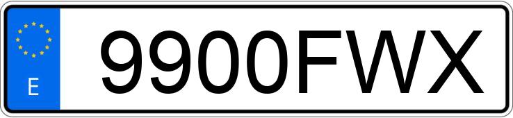 Numer rejestracyjny 9900FWX posiada PEUGEOT 207