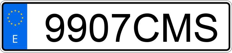 Il numero di registrazione 9907CMS ha PORSCHE BOXSTER