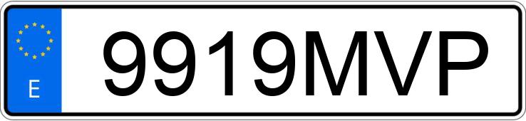 Numer rejestracyjny 9919MVP posiada HONDA MONKEY