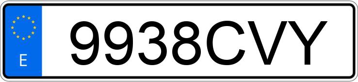 Numer rejestracyjny 9938CVY posiada BMW SERIE 3