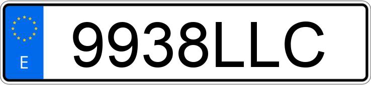 Numer rejestracyjny 9938LLC posiada MERCEDES C (203)