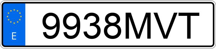 Numer rejestracyjny 9938MVT posiada VOLKSWAGEN TRANSPORTER