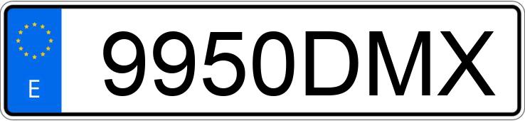 Numer rejestracyjny 9950DMX posiada CHRYSLER VOYAGER