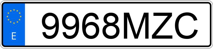 Numer rejestracyjny 9968MZC posiada MG ZS