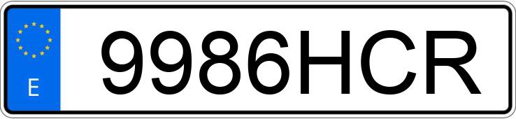 Numer rejestracyjny 9986HCR posiada VOLKSWAGEN CALIFORNIA