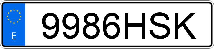 Numer rejestracyjny 9986HSK posiada VOLKSWAGEN GOLF