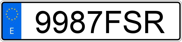 El número de registro 9987FSR tiene HONDA CIVIC
