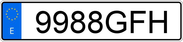 Numer rejestracyjny 9988GFH posiada PORSCHE BOXSTER