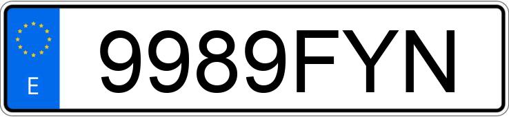Registreringsnummeret 9989FYN har CITROEN XSARA