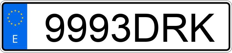 Numer rejestracyjny 9993DRK posiada SMART ROADSTER