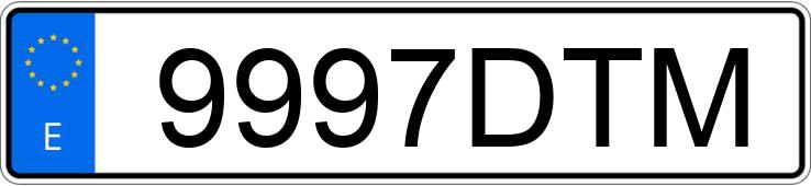 Numer rejestracyjny 9997DTM posiada RENAULT SCENIC