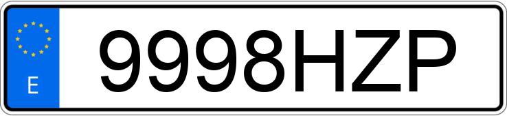 Numer rejestracyjny 9998HZP posiada RENAULT MEGANE