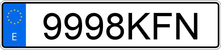 Numer rejestracyjny 9998KFN posiada VOLKSWAGEN CADDY