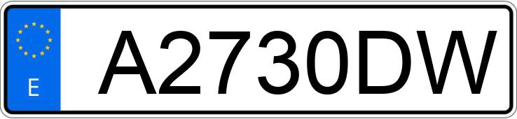 Numer rejestracyjny A2730DW posiada VOLKSWAGEN GOLF