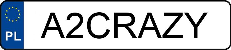 Numer rejestracyjny A2CRAZY posiada FORD Mustang 2.3 EcoBoost MR`15 E6 Mustang 2.3 EcoBoost MR`15 E6