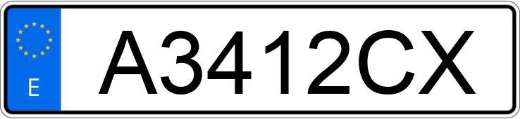Numer rejestracyjny A3412CX posiada VOLKSWAGEN GOLF