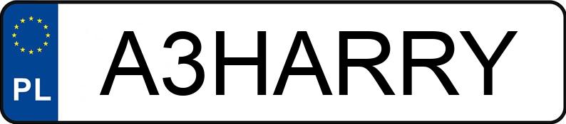 Numer rejestracyjny A3HARRY posiada SKODA SUPERB