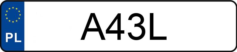 Numer rejestracyjny A43L posiada MERCEDES-BENZ CL 63 AMG MR`06 E4 216 CL 63 AMG MR`06 E4 216
