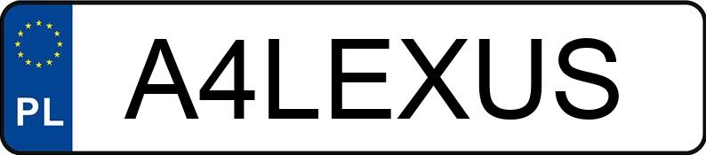 Numer rejestracyjny A4LEXUS posiada LEXUS RX300