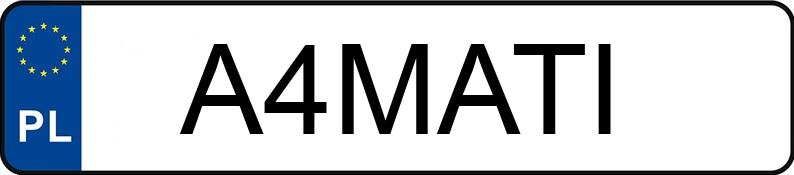 Registreringsnummeret A4MATI har KAWASAKI Szosowe 600 do 1000 ccm Z 900